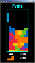 Pytris (Python, Alex Derouchie, 2020) ingame.png